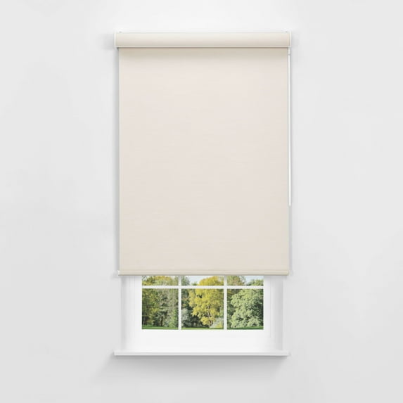 Linen Avenue Cordless Mojave Blackout Cassette Roller Shade with Bloc Wand for Easy Adjustment– UV Protection, Room Darkening–Beige Sandstone 35 W X 66 H (Arrives 1/4" Narrower)
