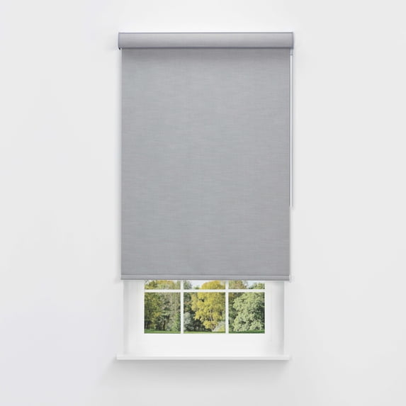 Linen Avenue Cordless Mojave Blackout Cassette Roller Shade with Bloc Wand for Easy Adjustment– UV Protection, Room Darkening–Canyon Gray 18 W X 66 H (Arrives 1/4" Narrower)