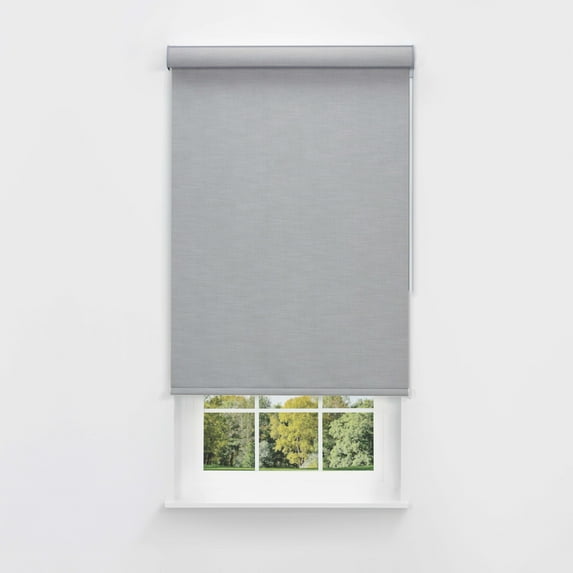 Linen Avenue Cordless Mojave Blackout Cassette Roller Shade with Bloc Wand for Easy Adjustment– UV Protection, Room Darkening–Canyon Gray 21 W X 66 H (Arrives 1/4" Narrower)