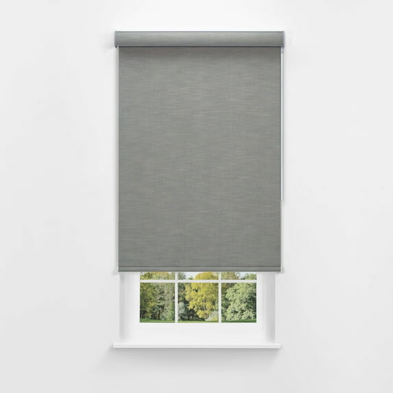 Linen Avenue Cordless Mojave Blackout Cassette Roller Shade with Bloc Wand for Easy Adjustment– UV Protection, Room Darkening–Silver Trail 68 W X 66 H (Arrives 1/4" Narrower)