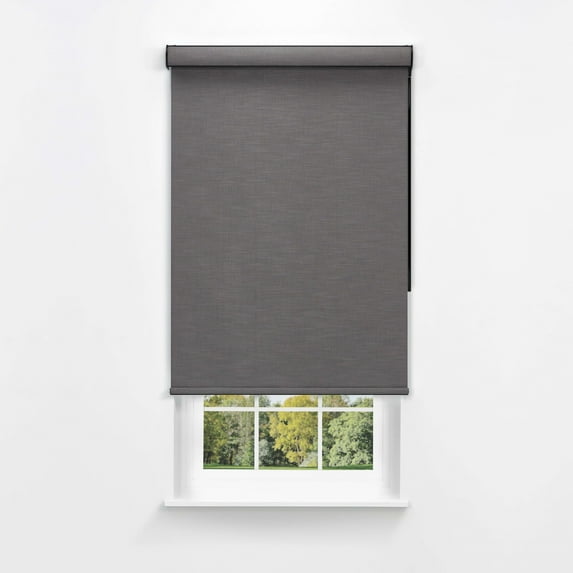 Linen Avenue Cordless Mojave Blackout Cassette Roller Shade with Bloc Wand for Easy Adjustment– UV Protection, Room Darkening– Slate Skies 35 W X 78 H (Arrives 1/4" Narrower)