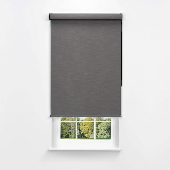 Linen Avenue Cordless Mojave Blackout Cassette Roller Shade with Bloc Wand for Easy Adjustment– UV Protection, Room Darkening– Slate Skies 36 W X 78 H (Arrives 1/4" Narrower)