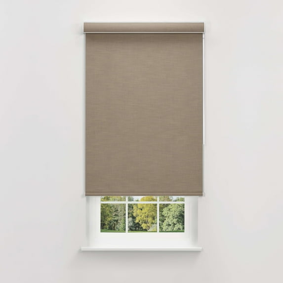 Linen Avenue Cordless Mojave Blackout Cassette Roller Shade with Bloc Wand for Easy Adjustment– UV Protection, Room Darkening–Tan Dunes 68 W X 66 H (Arrives 1/4" Narrower)