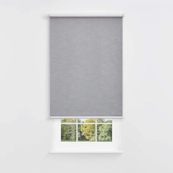 Linen Avenue Cordless Mojave Blackout Standard Roller Shade– UV Protection, Room Darkening Window Covering for Home & Office –Canyon Gray 43 W X 78 H (Arrives 1/4" Narrower)