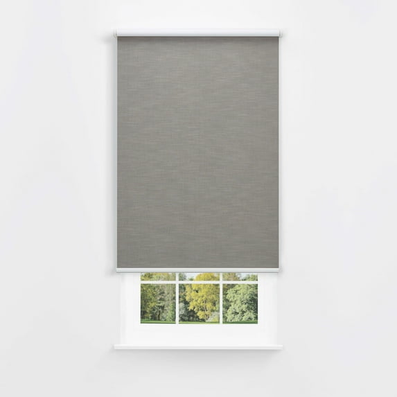 Linen Avenue Cordless Mojave Blackout Standard Roller Shade– UV Protection, Room Darkening Window Covering for Home & Office –Silver Trail 45 W X 78 H (Arrives 1/4" Narrower)
