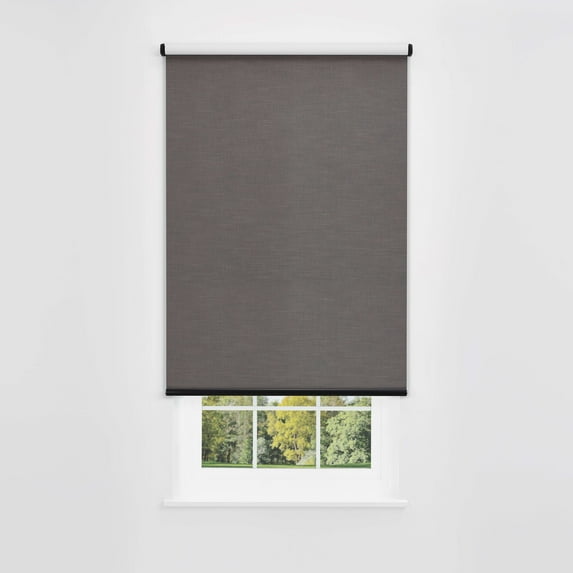 Linen Avenue Cordless Mojave Blackout Standard Roller Shade– UV Protection, Room Darkening Window Covering for Home & Office – Slate Skies 62 W X 78 H (Arrives 1/4" Narrower)