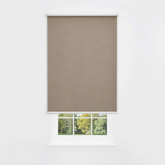 Linen Avenue Cordless Mojave Blackout Standard Roller Shade– UV Protection, Room Darkening Window Covering for Home & Office –Tan Dunes 47 W X 66 H (Arrives 1/4" Narrower)