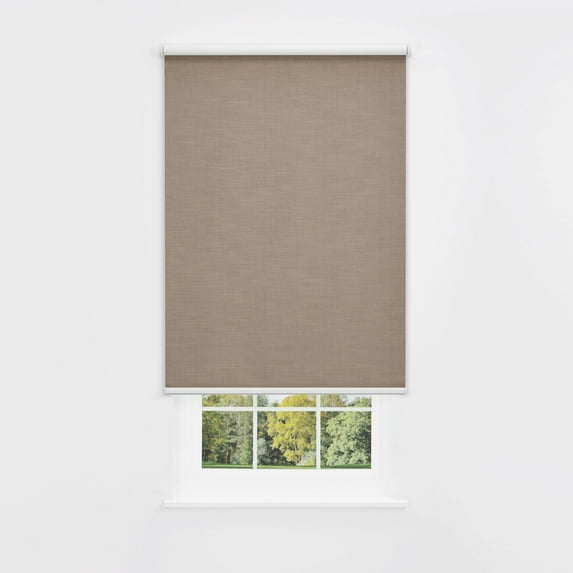 Linen Avenue Cordless Mojave Blackout Standard Roller Shade– UV Protection, Room Darkening Window Covering for Home & Office –Tan Dunes 52 W X 78 H (Arrives 1/4" Narrower)