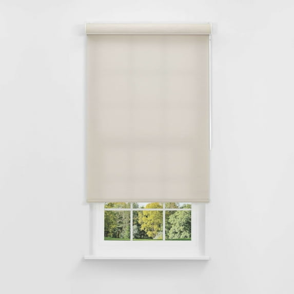 Linen Avenue Cordless Mojave Light-Filtering Cassette Roller Shade with Bloc Wand for Easy Adjustment– Soft Light Control, UV Protection –Beige Sandstone 54 W X 66 H (Arrives 1/4" Narrower)