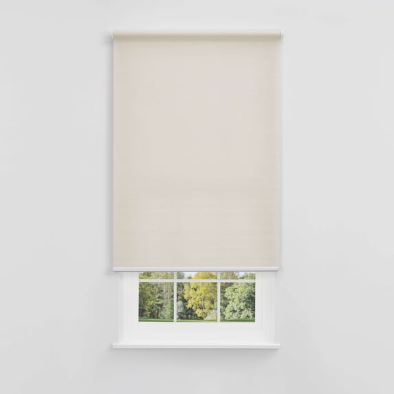 Linen Avenue Cordless Mojave Light-Filtering Standard Roller Shade– Soft Light Control, UV Protection Window Covering for Home & Office –Beige Sandstone 46 W X 78 H (Arrives 1/4" Narrower)