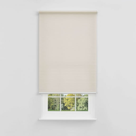 Linen Avenue Cordless Mojave Light-Filtering Standard Roller Shade– Soft Light Control, UV Protection Window Covering for Home & Office –Beige Sandstone 61 W X 78 H (Arrives 1/4" Narrower)