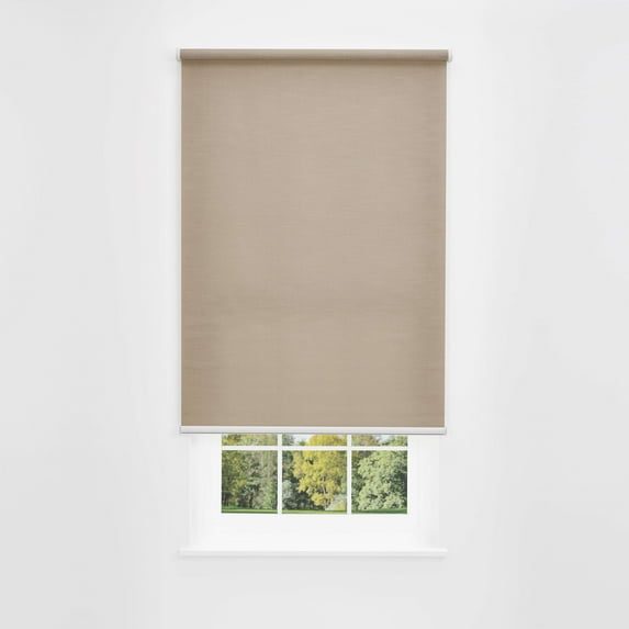 Linen Avenue Cordless Mojave Light-Filtering Standard Roller Shade– Soft Light Control, UV Protection Window Covering for Home & Office –Tan Dunes 49 W X 66 H (Arrives 1/4" Narrower)