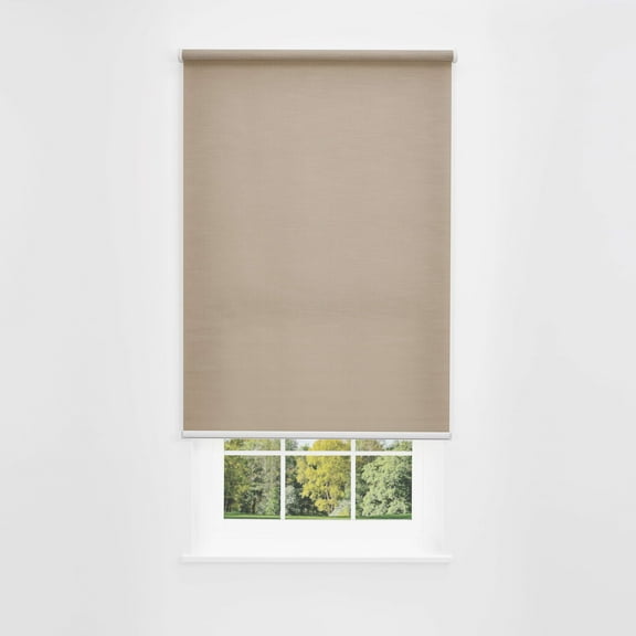 Linen Avenue Cordless Mojave Light-Filtering Standard Roller Shade– Soft Light Control, UV Protection Window Covering for Home & Office –Tan Dunes 49 W X 66 H (Arrives 1/4" Narrower)