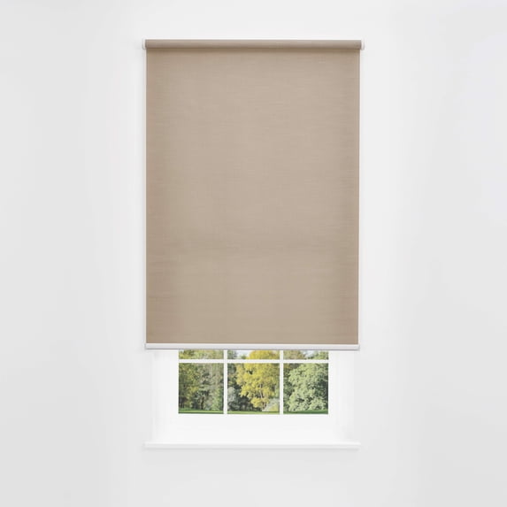Linen Avenue Cordless Mojave Light-Filtering Standard Roller Shade– Soft Light Control, UV Protection Window Covering for Home & Office –Tan Dunes 49 W X 78 H (Arrives 1/4" Narrower)