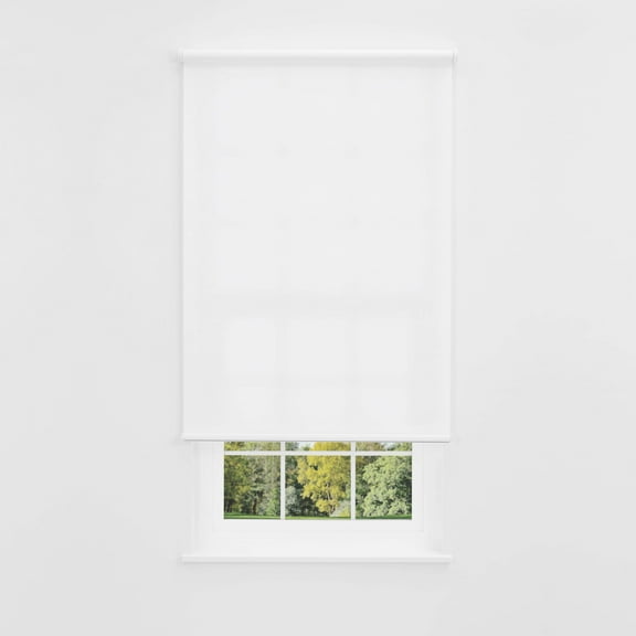 Linen Avenue Cordless Mojave Light-Filtering Standard Roller Shade– Soft Light Control, UV Protection Window Covering for Home & Office –White Poppy 29 W X 66 H (Arrives 1/4" Narrower)