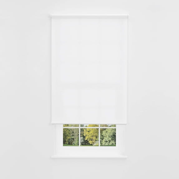Linen Avenue Cordless Mojave Light-Filtering Standard Roller Shade– Soft Light Control, UV Protection Window Covering for Home & Office –White Poppy 40 W X 78 H (Arrives 1/4" Narrower)