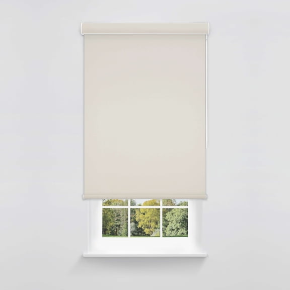 Linen Avenue Cordless Sierra Blackout Cassette Roller Shade with Bloc Wand for Easy Adjustment UV Protection, Room DarkeningBeige Sequoia 67 W X 78 H (Arrives 1/4" Narrower)