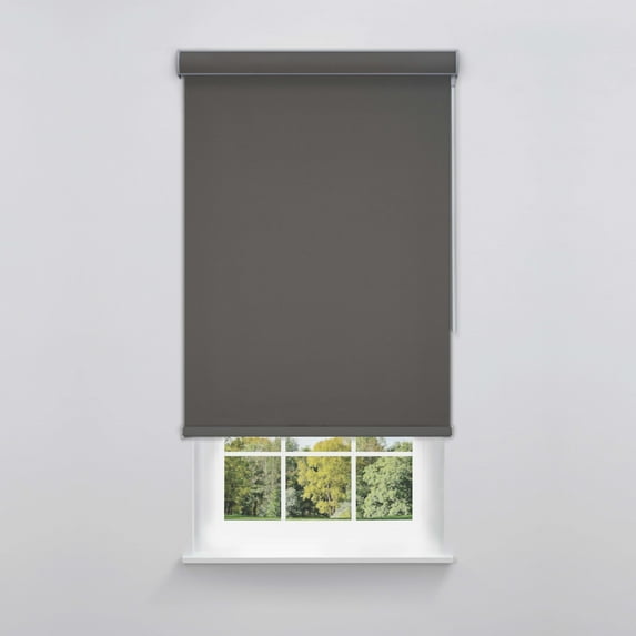 Linen Avenue Cordless Sierra Blackout Cassette Roller Shade with Bloc Wand for Easy Adjustment– UV Protection, Room Darkening– Charcoal Summit 31 W X 66 H (Arrives 1/4" Narrower)