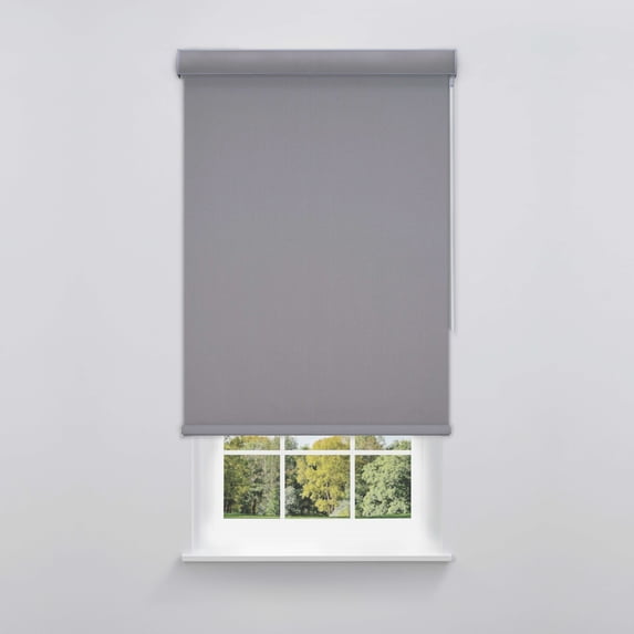 Linen Avenue Cordless Sierra Blackout Cassette Roller Shade with Bloc Wand for Easy Adjustment– UV Protection, Room Darkening–Gray Granite 34 W X 66 H (Arrives 1/4" Narrower)