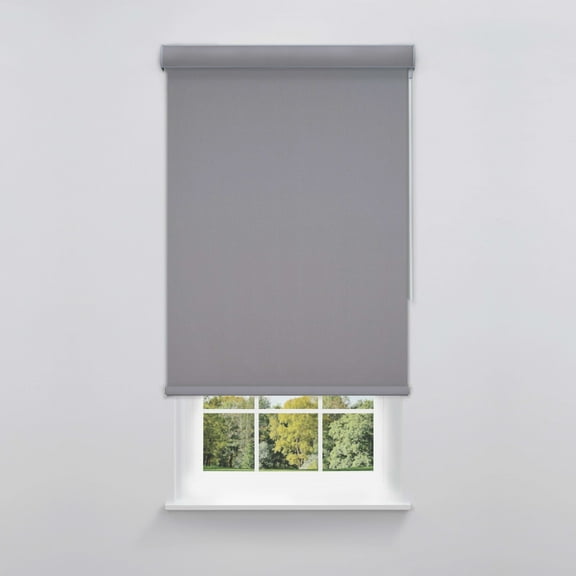 Linen Avenue Cordless Sierra Blackout Cassette Roller Shade with Bloc Wand for Easy Adjustment– UV Protection, Room Darkening–Gray Granite 34 W X 78 H (Arrives 1/4" Narrower)