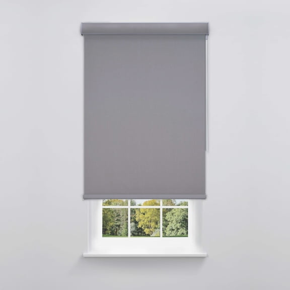 Linen Avenue Cordless Sierra Blackout Cassette Roller Shade with Bloc Wand for Easy Adjustment– UV Protection, Room Darkening–Gray Granite 54 W X 78 H (Arrives 1/4" Narrower)