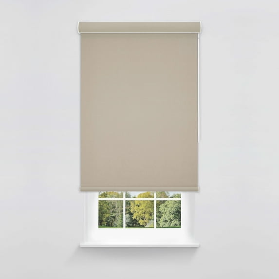 Linen Avenue Cordless Sierra Blackout Cassette Roller Shade with Bloc Wand for Easy Adjustment– UV Protection, Room Darkening–Tahoe Taupe 61 W X 66 H (Arrives 1/4" Narrower)