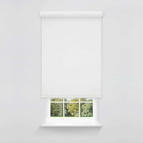 Linen Avenue Cordless Sierra Blackout Cassette Roller Shade with Bloc Wand for Easy Adjustment– UV Protection, Room Darkening–White Aspe 19 W X 66 H (Arrives 1/4" Narrower)