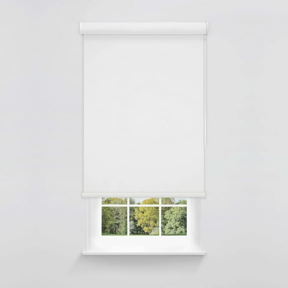 Linen Avenue Cordless Sierra Blackout Cassette Roller Shade with Bloc Wand for Easy Adjustment– UV Protection, Room Darkening–White Aspe 26 W X 78 H (Arrives 1/4" Narrower)