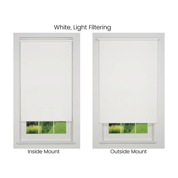 Linen Avenue Cordless Sierra Light Filtering Roller Shade, White 46 W x 66 H (Arrives 1/4" Narrower)