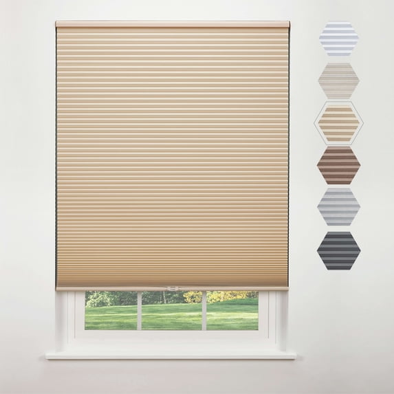 Linen Avenue Cordless Standard Blackout Cellular Shade 23 W x 84 H, Muslin (Arrives 1/4" Narrower)