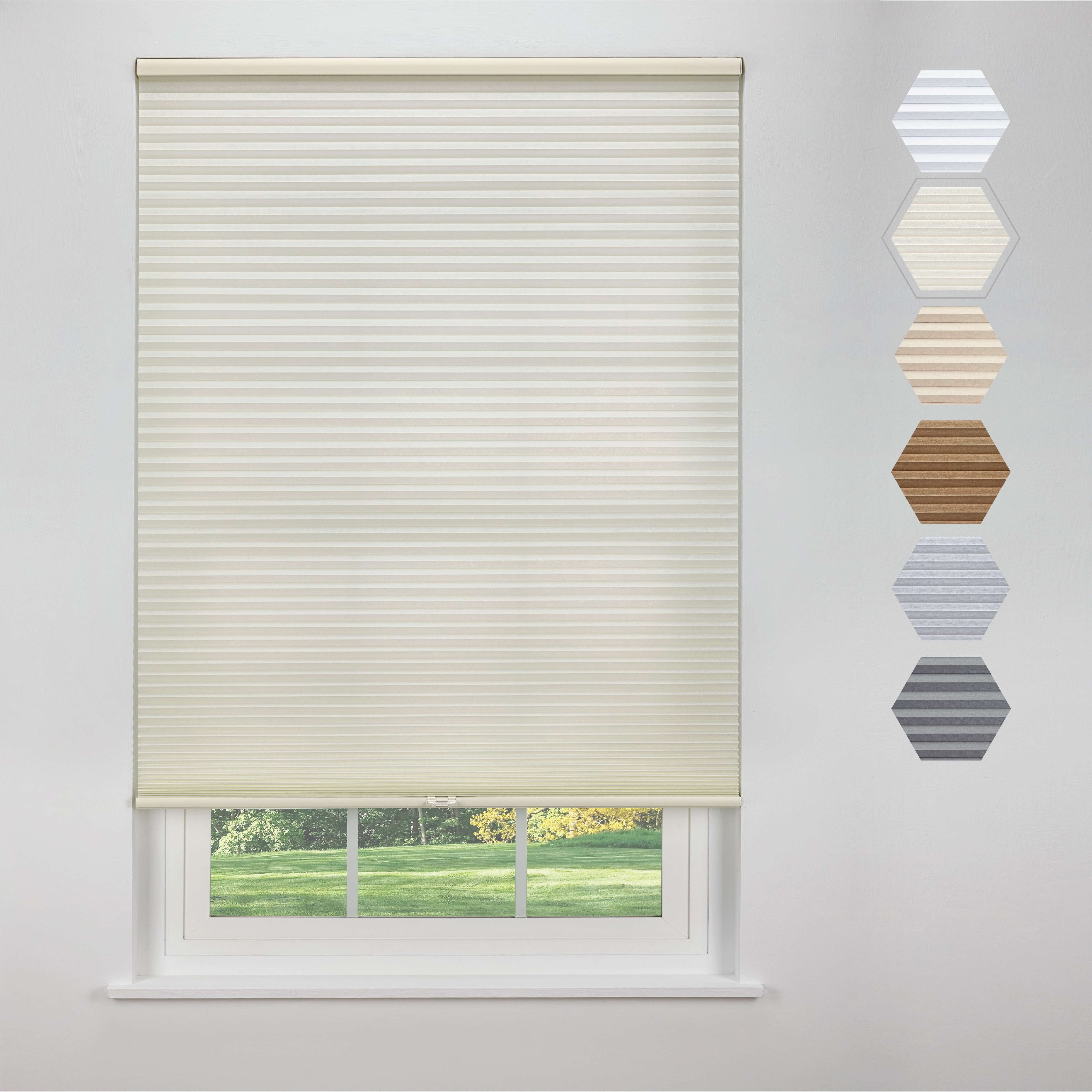Linen Avenue Cordless Light Filtering Cellular Shade, Top Fabric, 26 W ...