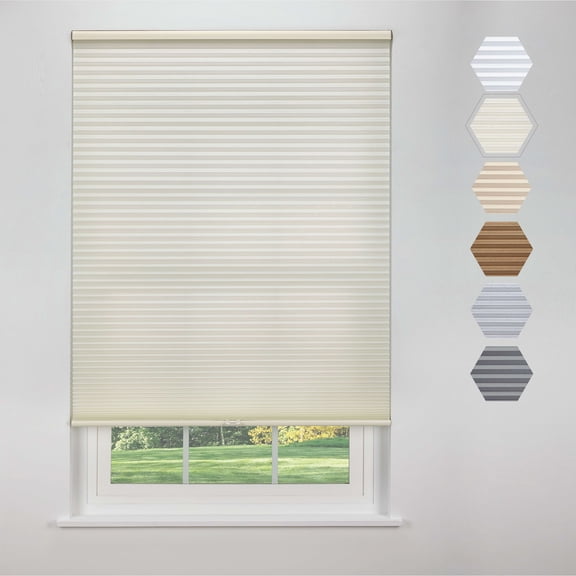 Linen Avenue Cordless Standard Blackout Cellular Shade 28 W x 66 H, Seashell (Arrives 1/4" Narrower)