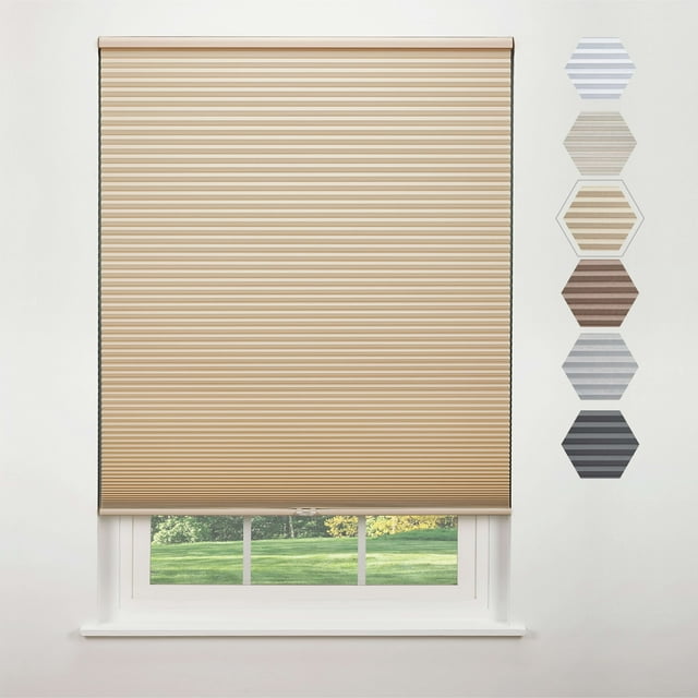 Linen Avenue Cordless Standard Blackout Cellular Shade 33 W x 48 H, Muslin (Arrives 1/4" Narrower)