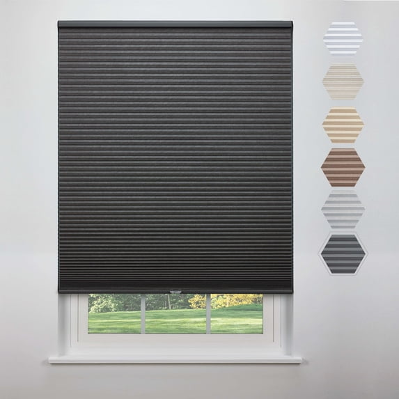 Linen Avenue Cordless Standard Blackout Cellular Shade 38 1/2 W x 84 H, Dark Grey (Arrives 1/4" Narrower)