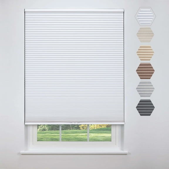 Linen Avenue Cordless Standard Blackout Cellular Shade 69 W x 48 H, White (Arrives 1/4" Narrower)