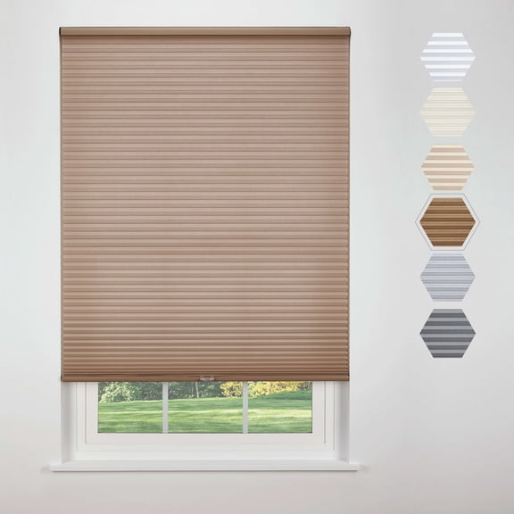 Linen Avenue Cordless Standard Light Filtering Cellular Shade 24 W x 84 H, Harvest (Arrives 1/4" Narrower)