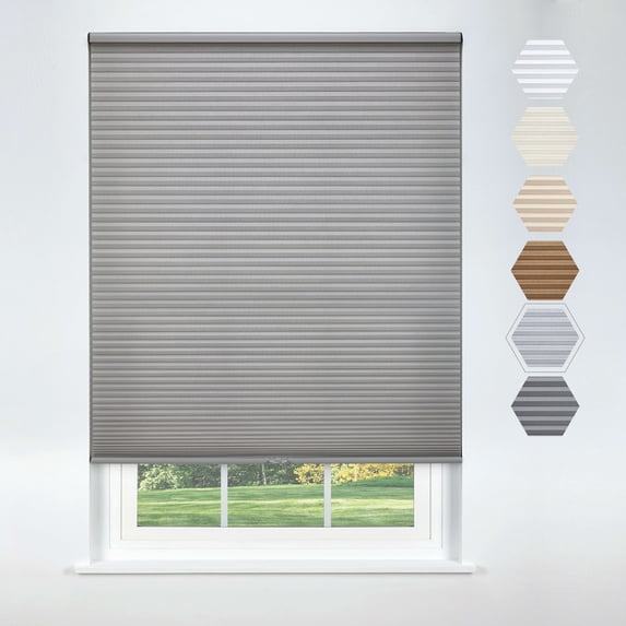 Linen Avenue Cordless Standard Light Filtering Cellular Shade 30 W x 66 H, Platinum (Arrives 1/4" Narrower)