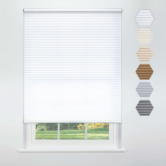 Linen Avenue Cordless Standard Light Filtering Cellular Shade 38 W x 84 H, Muslin (Arrives 1/4" Narrower)
