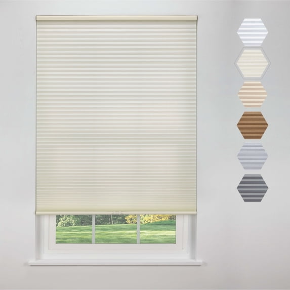 Linen Avenue Cordless Standard Light Filtering Cellular Shade 49 W x 48 H, Seashell (Arrives 1/4" Narrower)