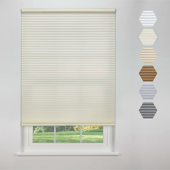 Linen Avenue Cordless Standard Light Filtering Cellular Shade 67 W x 84 H, Seashell (Arrives 1/4" Narrower)