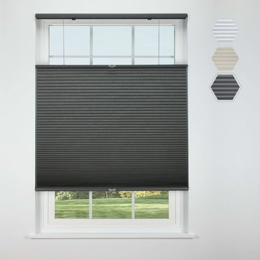 Linen Avenue Cordless Top Down Bottom Up Blackout Cellular Shade 29 W x 48 H, Dark Grey (Arrives 1/4" Narrower)