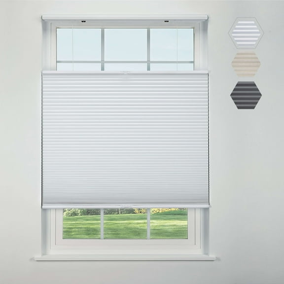 Linen Avenue Cordless Top Down Bottom Up Blackout Cellular Shade 34 W x 66 H White (Arrives 1/4" Narrower)