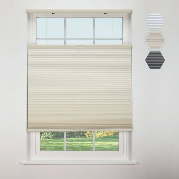 Linen Avenue Cordless Top Down Bottom Up Blackout Cellular Shade 54 W x 84 H, Seashell (Arrives 1/4" Narrower)
