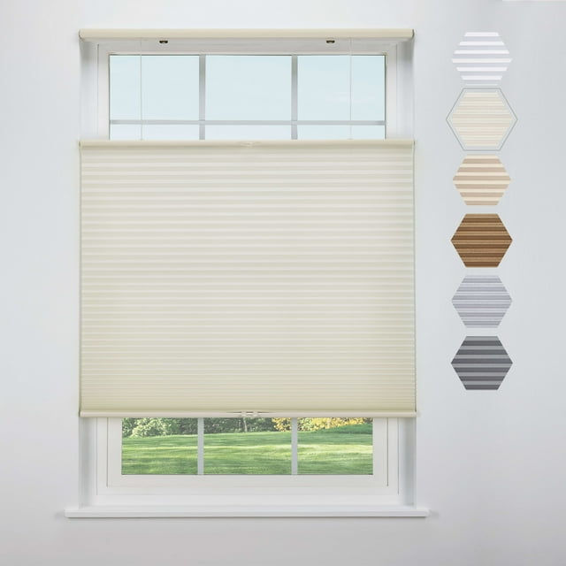 Linen Avenue Cordless Top Down Bottom Up Light Filtering Cellular Shade 35 W x 48 H, Seashell