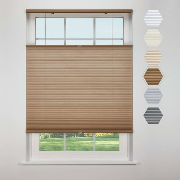 Linen Avenue Cordless Top Down Bottom Up Light Filtering Cellular Shade 65 W x 48 H, Harvest (Arrives 1/4" Narrower)