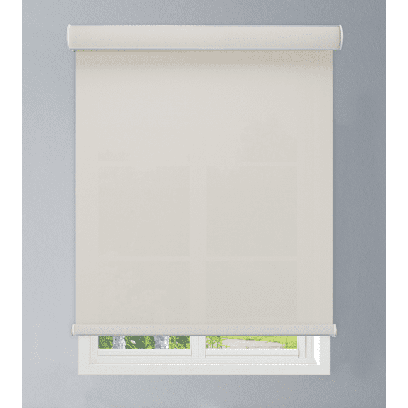 Linen Avenue Custom Cordless Cassette 1% Solar Roller Shade, 22 W x 66 H Fawn