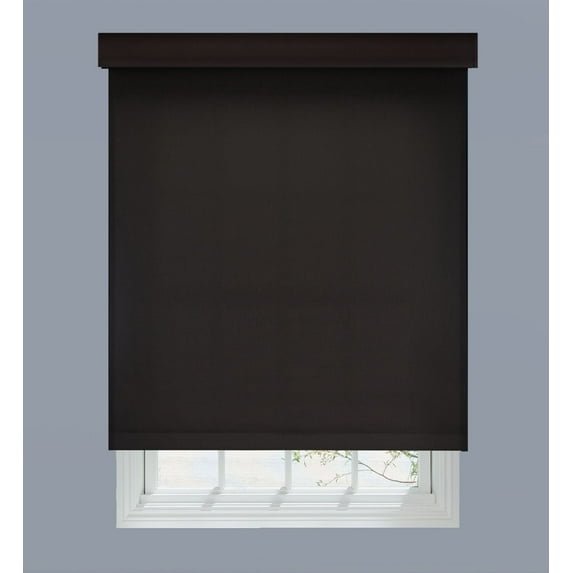 Linen Avenue Custom Cordless Cassette 1% Solar Roller Shade, 26 W x 66 H Shadow