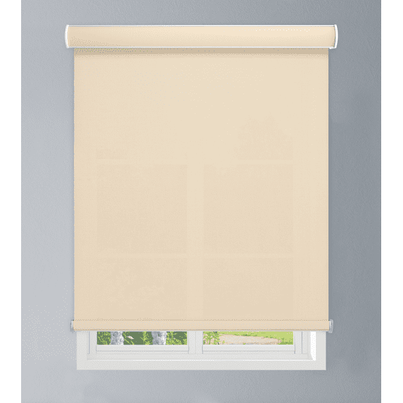 Linen Avenue Custom Cordless Cassette 1% Solar Roller Shade, 42 W x 66 H Sand