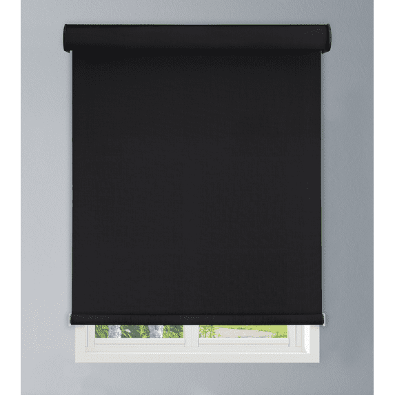 Linen Avenue Custom Cordless Cassette 1% Solar Roller Shade, 57 W x 78 H Black