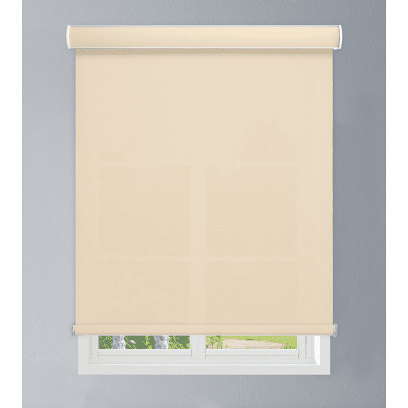 Linen Avenue Custom Cordless Cassette 1% Solar Roller Shade, 61 W x 66 H Sand